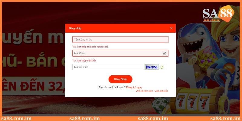 Hướng dẫn đăng nhập SA88 và lưu ý để thành công ngay lập tức 2 Điền chuẩn xác tất cả nội dung trên form đăng nhập tại SA88